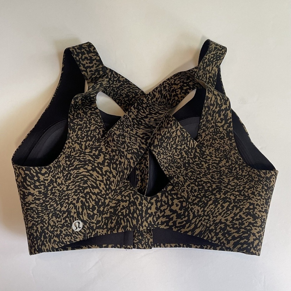 lululemon athletica Olive and Black Patterned Sports Bra